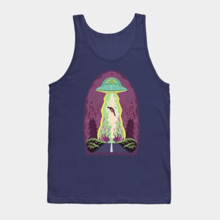 Man being abducted by an alien spaceship Tank Top